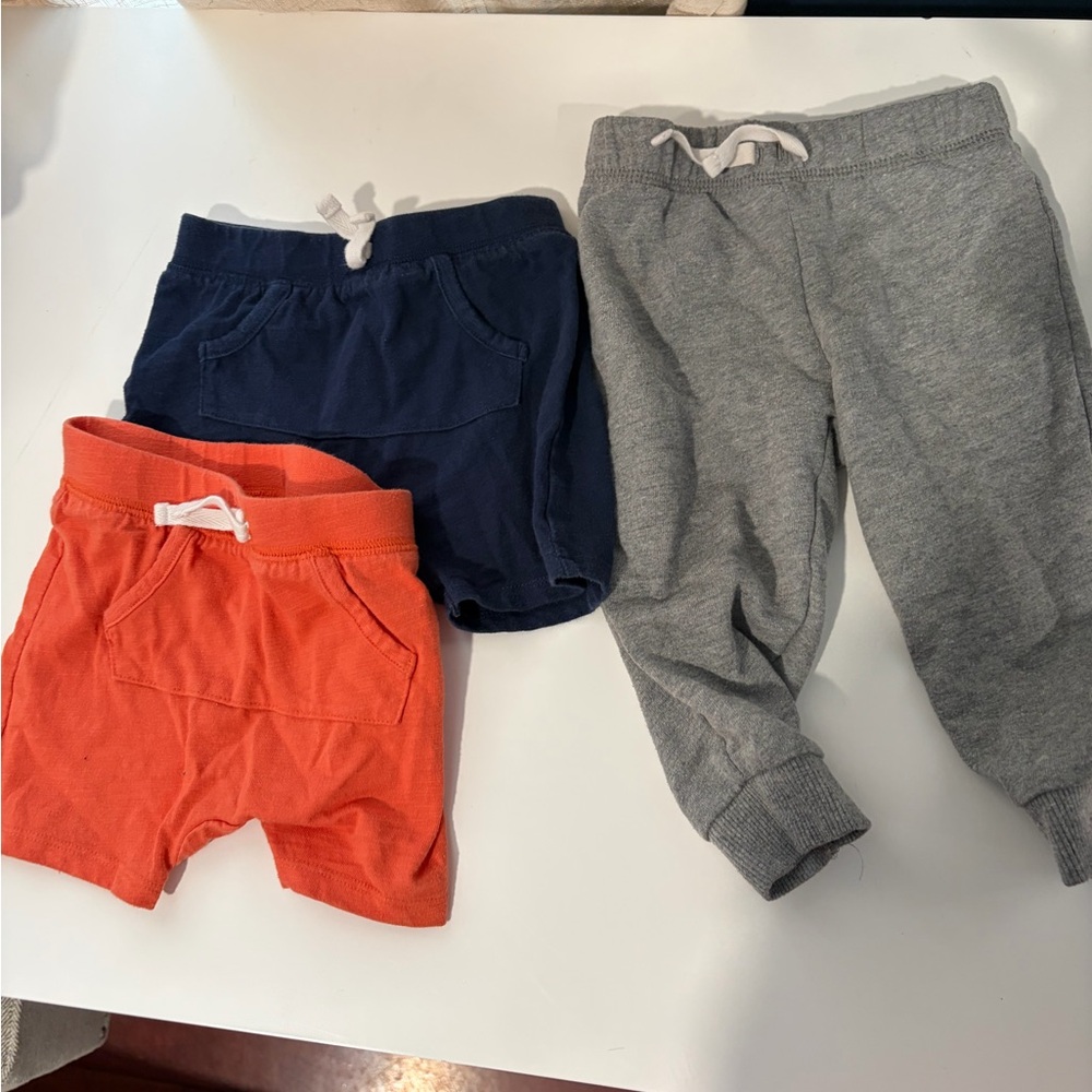 Carter's Navy, Orange, and Gray Shorts Set